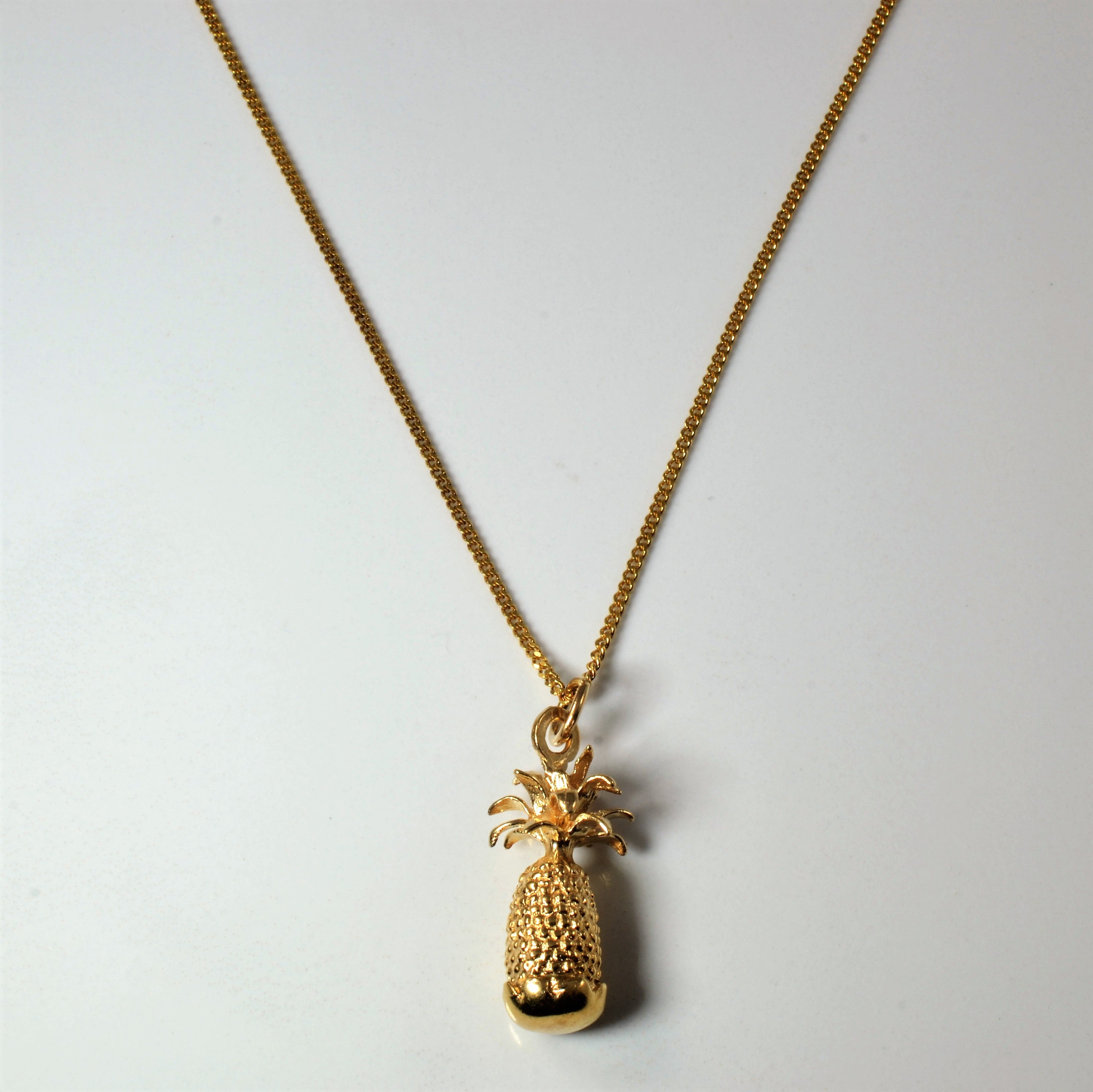 Yellow Gold Pineapple Necklace | 19" |