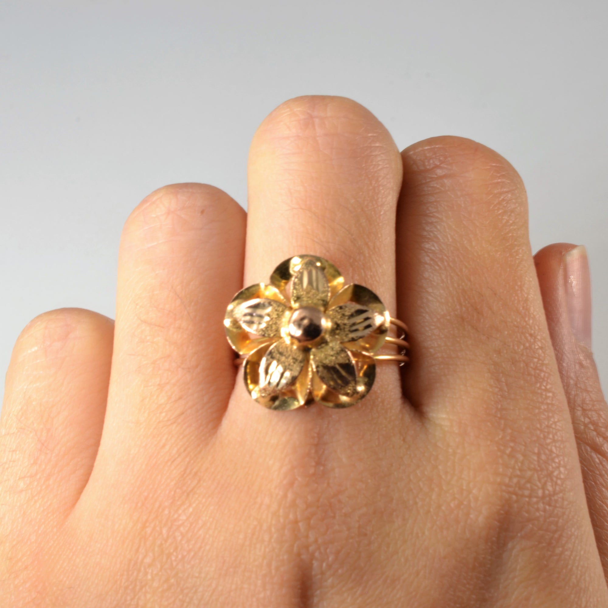 Flower on sale cocktail ring