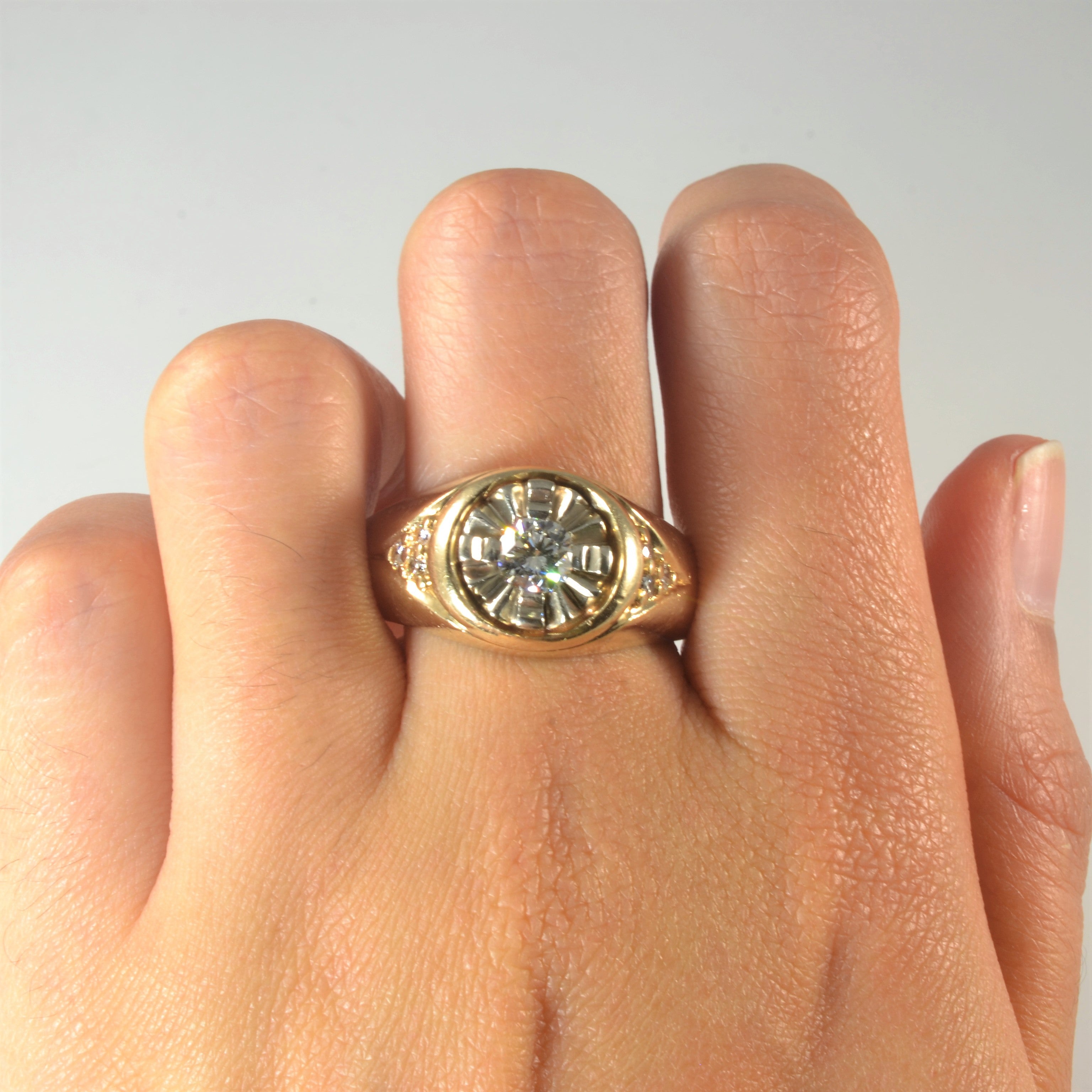 Illusion Set Tapered Diamond Ring | 0.76ctw | SZ 14 |