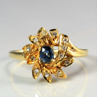 Sapphire & Diamond Cocktail Ring | 0.06 ctw, SZ 7.5 |