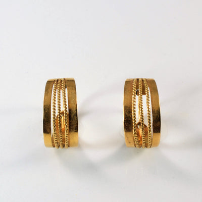 Twisted Open Work Hoop Earrings |