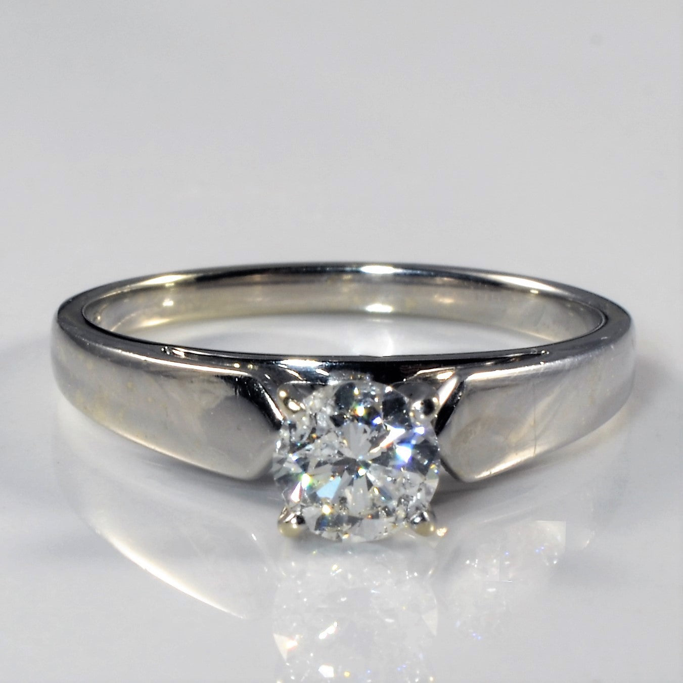 White Gold Solitaire Diamond Ring | 0.54ct | SZ 6.75 |