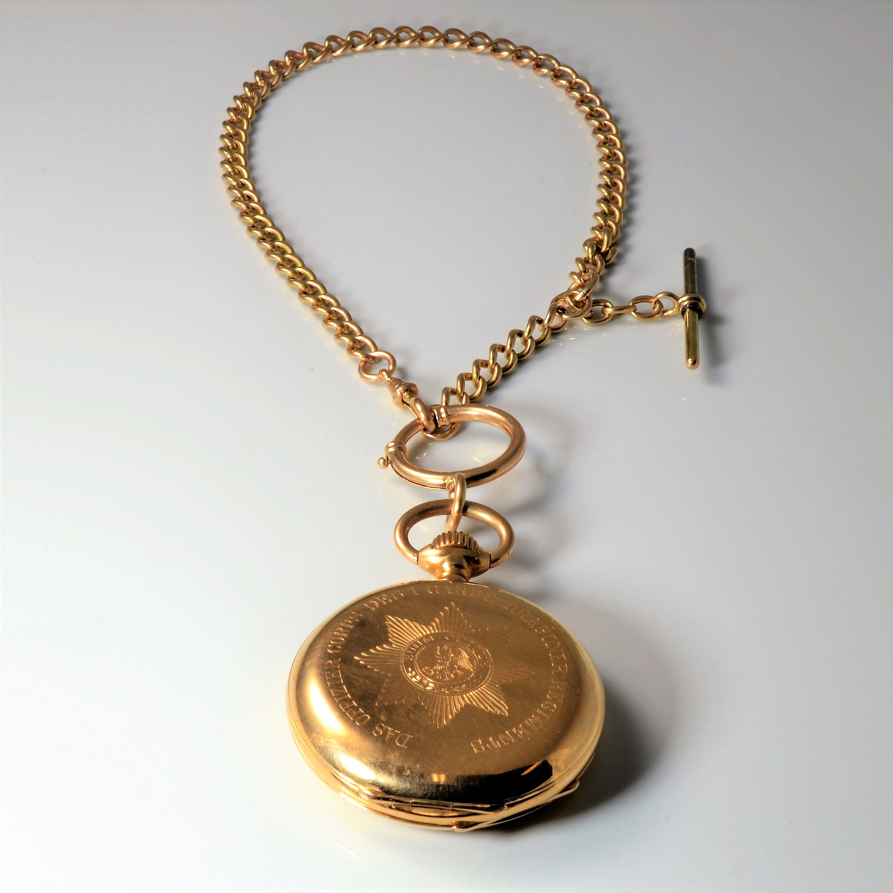 Regiment of the Gardes du Corps 15k Gold Pocket Watch |