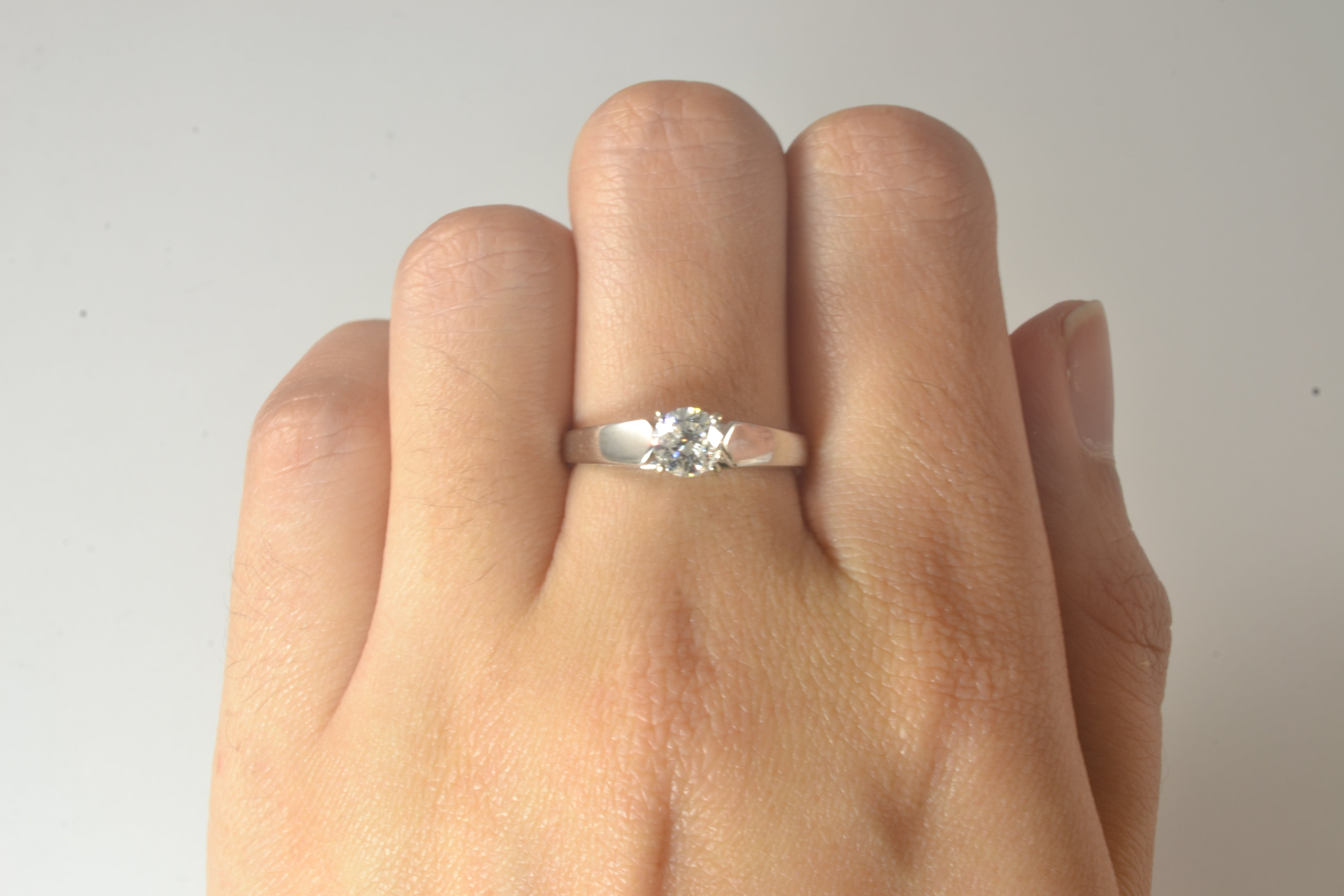 White Gold Solitaire Diamond Ring | 0.54ct | SZ 6.75 |