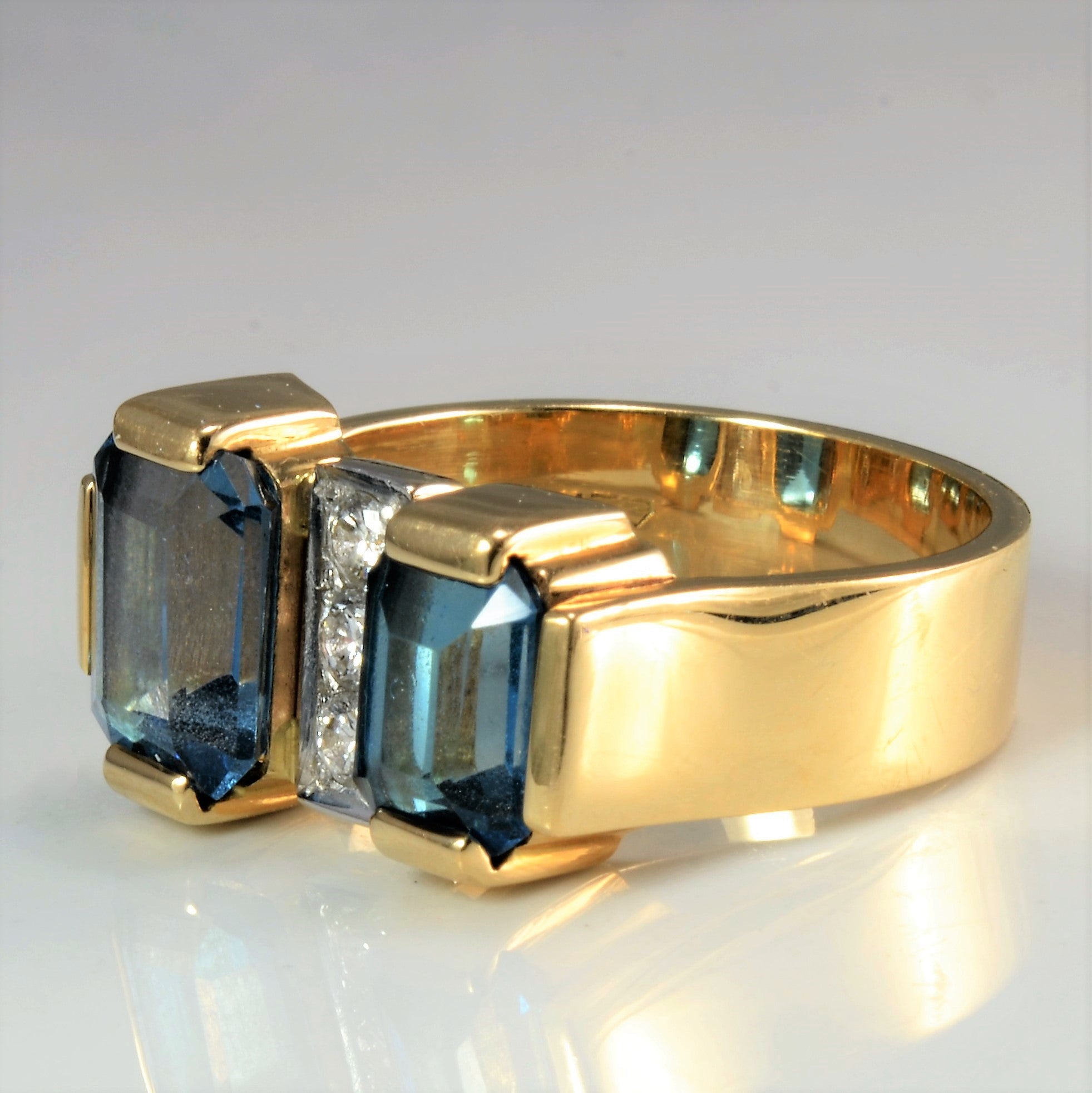 Semi Bezel Set Topaz & Diamond Ring | 0.21 ctw, SZ 9.5 |