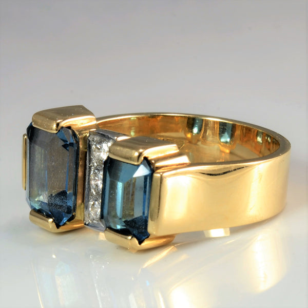 Semi Bezel Set Topaz & Diamond Ring | 0.21 ctw, SZ 9.5 |