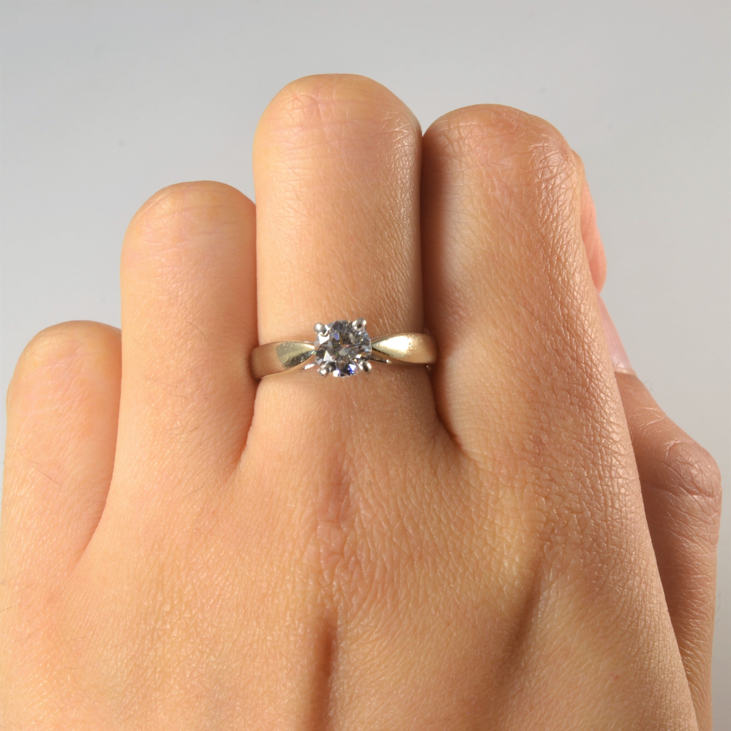 Tapered Solitaire Diamond Engagement Ring | 0.71ct | SZ 7 |