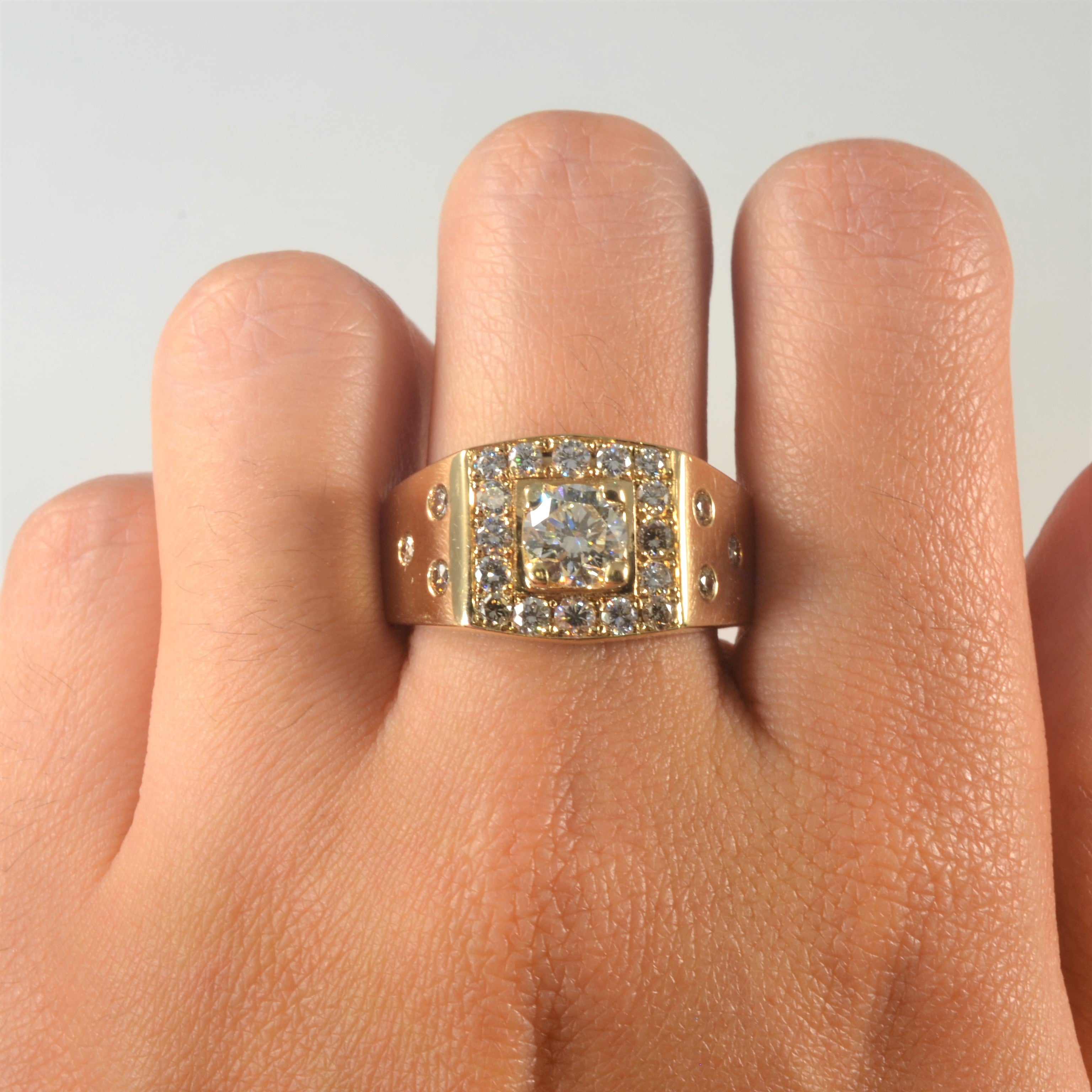 Square Halo Diamond Ring | 1.84ctw | SZ 12.25 |