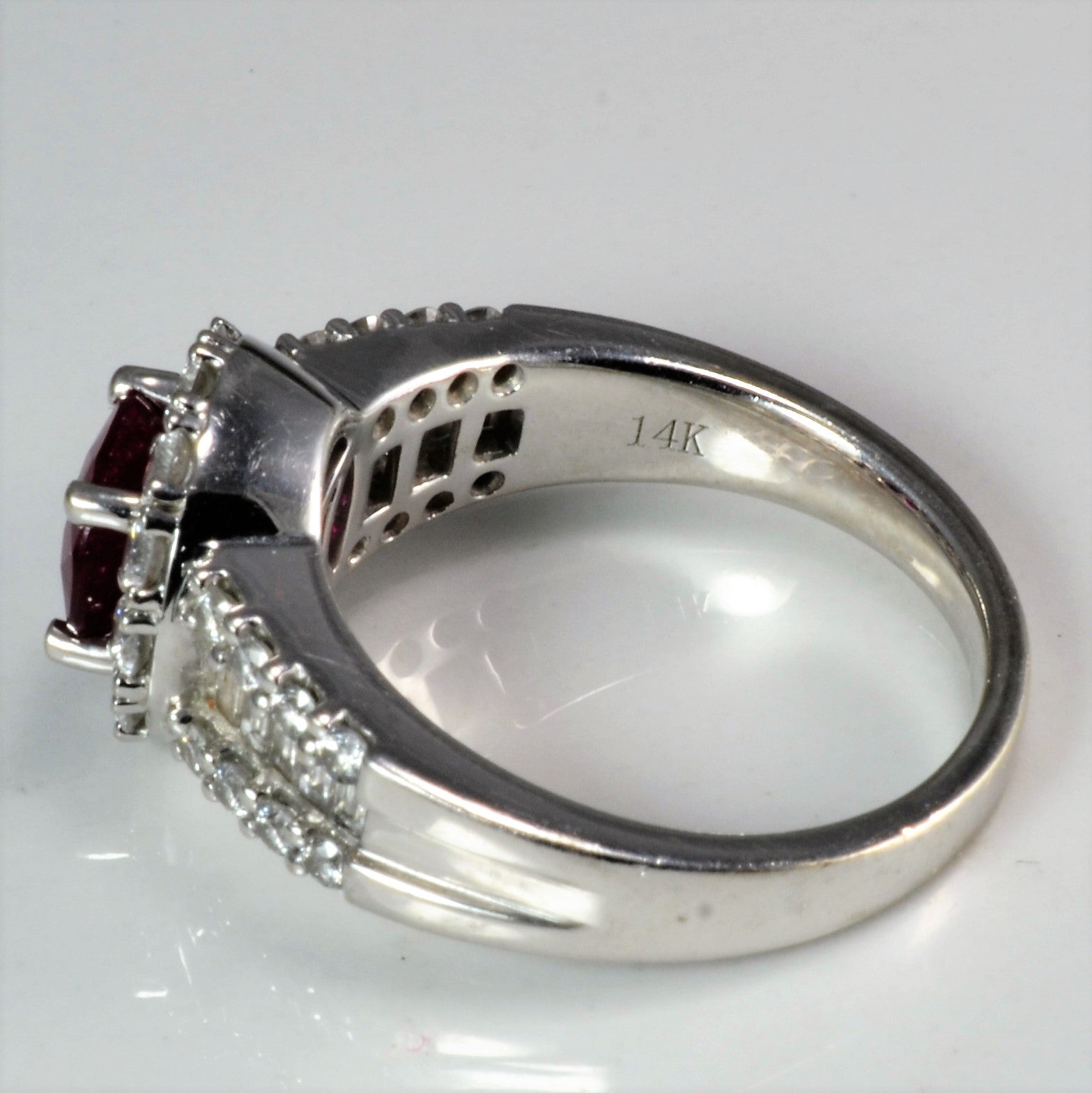 Diamond & Ruby Halo Engagement Ring | 0.75 ctw, SZ 6.5 |