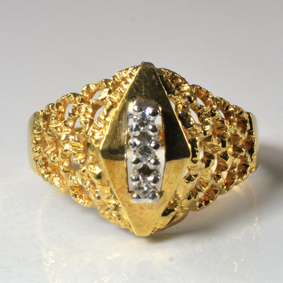 Filigree Chevron Diamond Ring | 0.045ctw | SZ 7.5 |