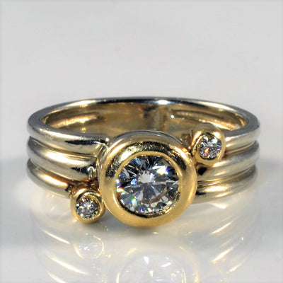 Three Stone Diagonal Diamond Ring | 0.58ctw | SZ 6.5 |