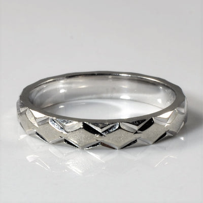 Textured White Gold Band | SZ 5 |