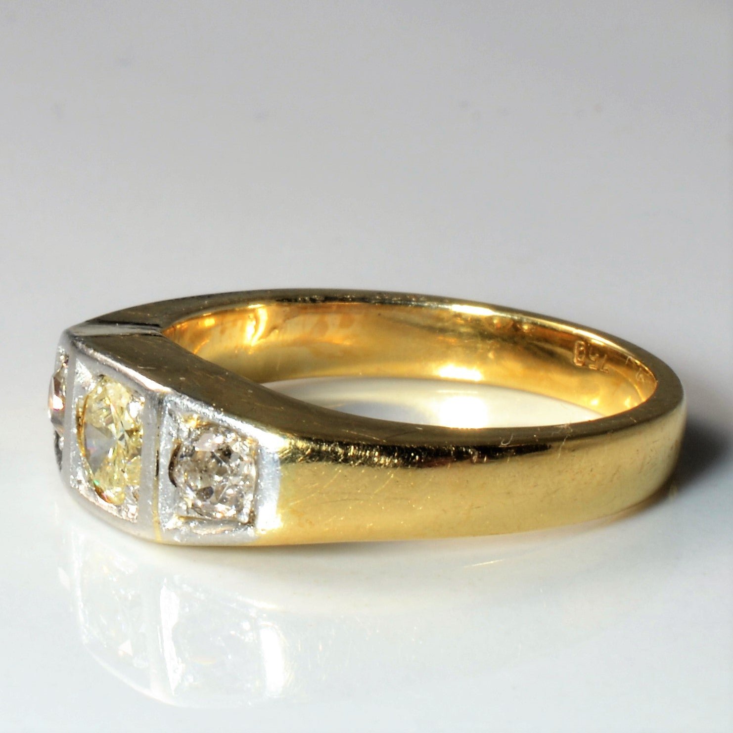 Art Deco Era Three Stone Diamond Ring | 0.60ct | SZ 8 |
