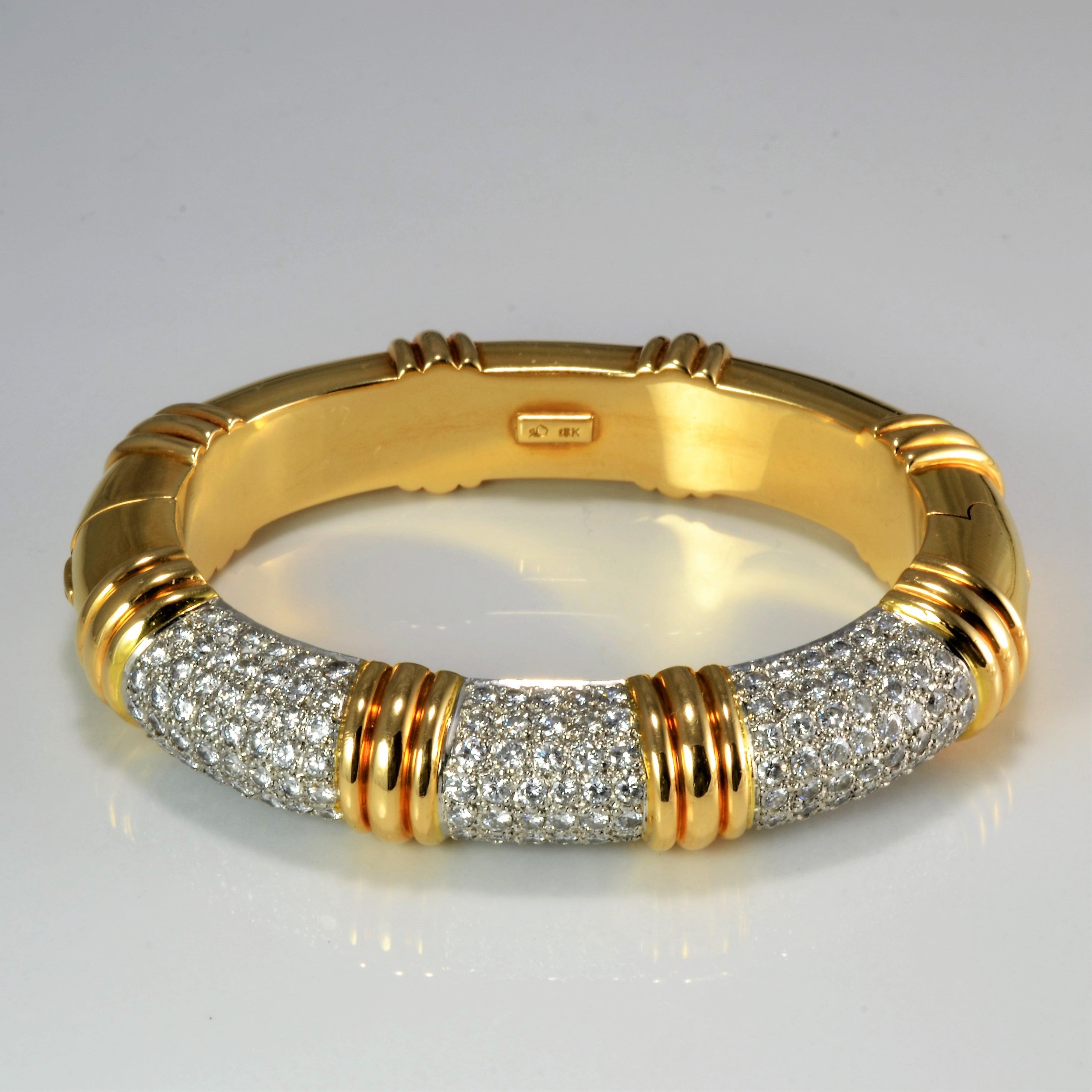 Pave Diamond Hinged Bangle | 5.25 ctw, 6'' |