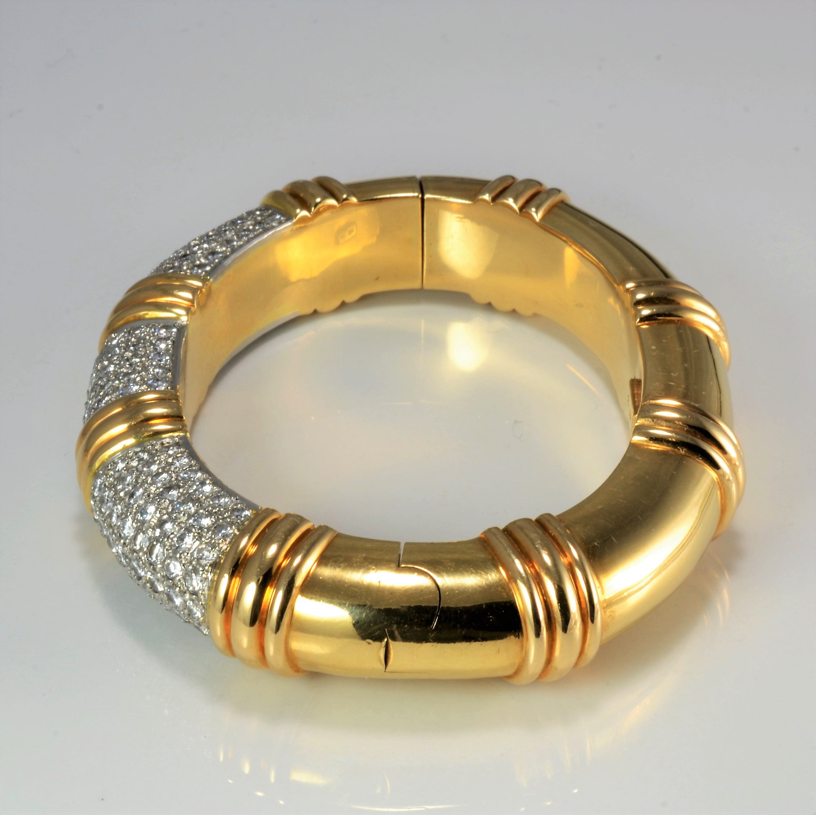 Pave Diamond Hinged Bangle | 5.25 ctw, 6'' |