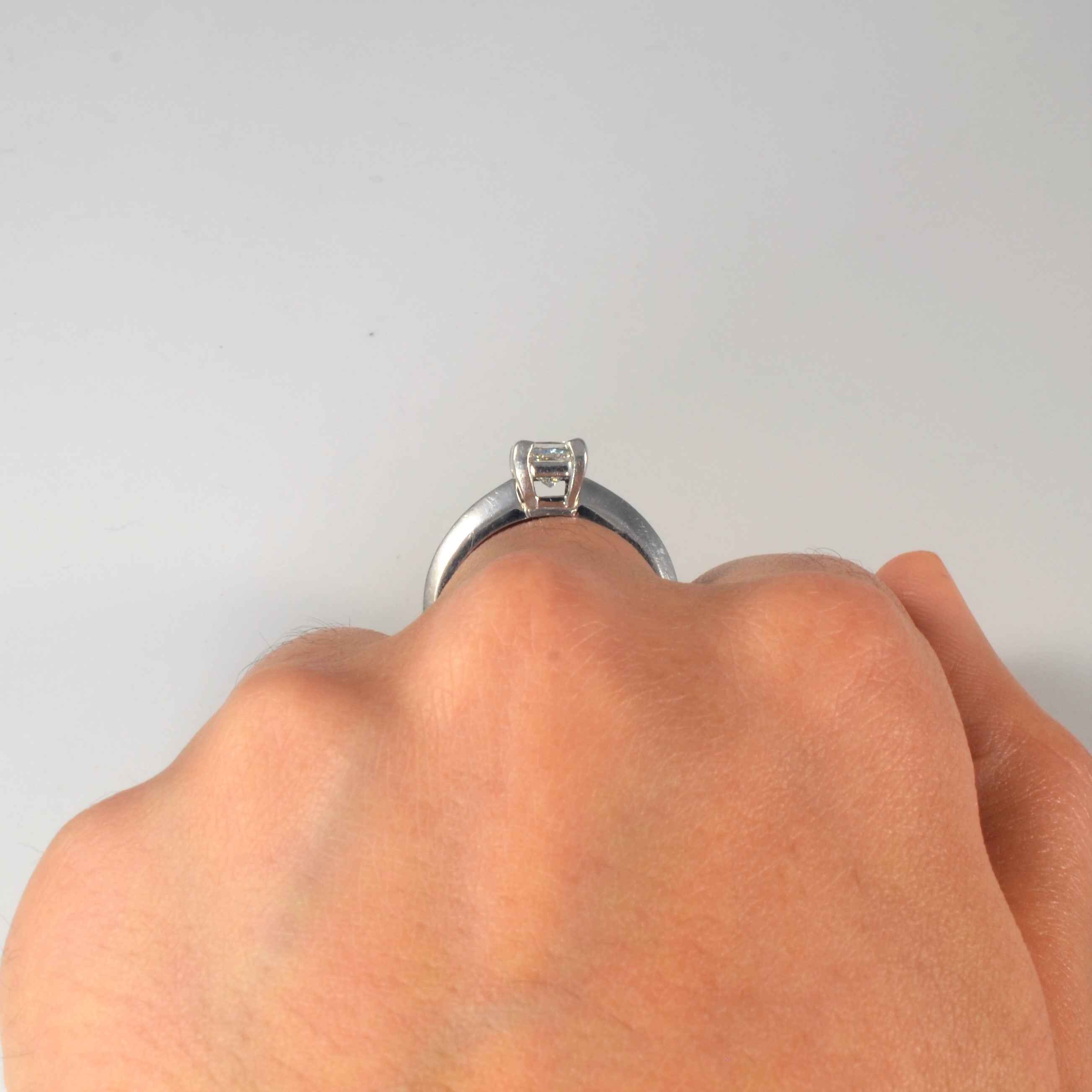 Bague de fiançailles solitaire princesse à bords tranchants | 0,70 ct | Taille 6,5 | 