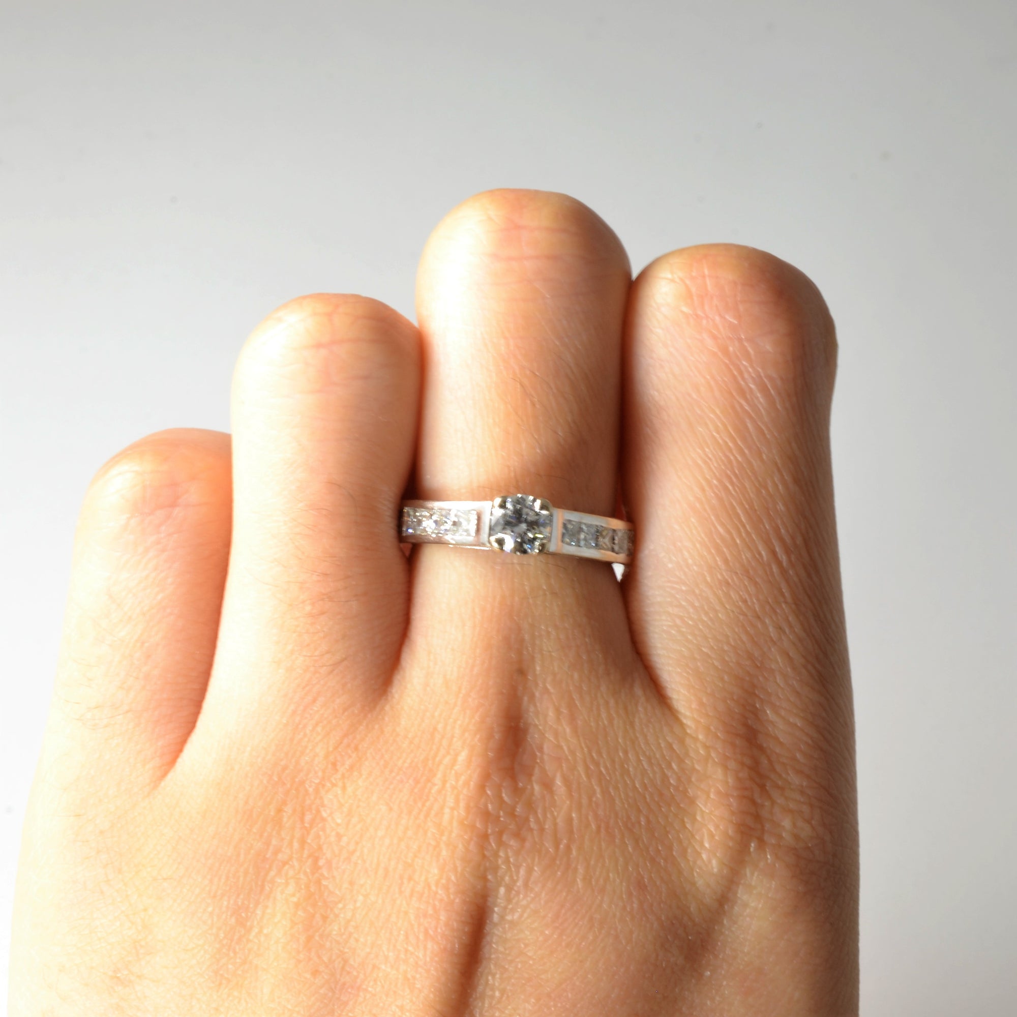 Princess Diamond Detailed Engagement Ring | 1.40ctw | SZ 5.75 |