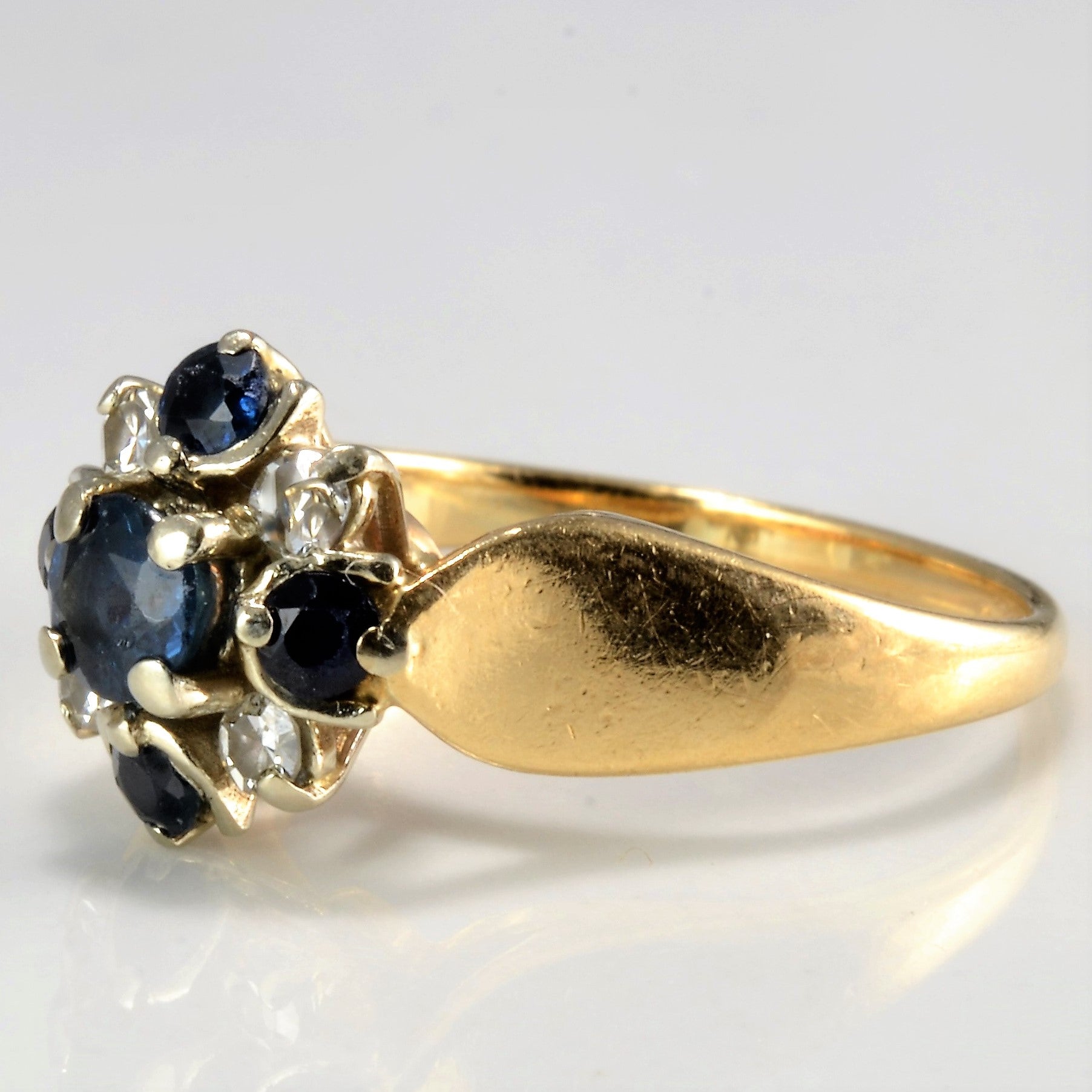 Cluster Sapphire & Diamond Ring | 0.12 ctw, SZ 4.5 |