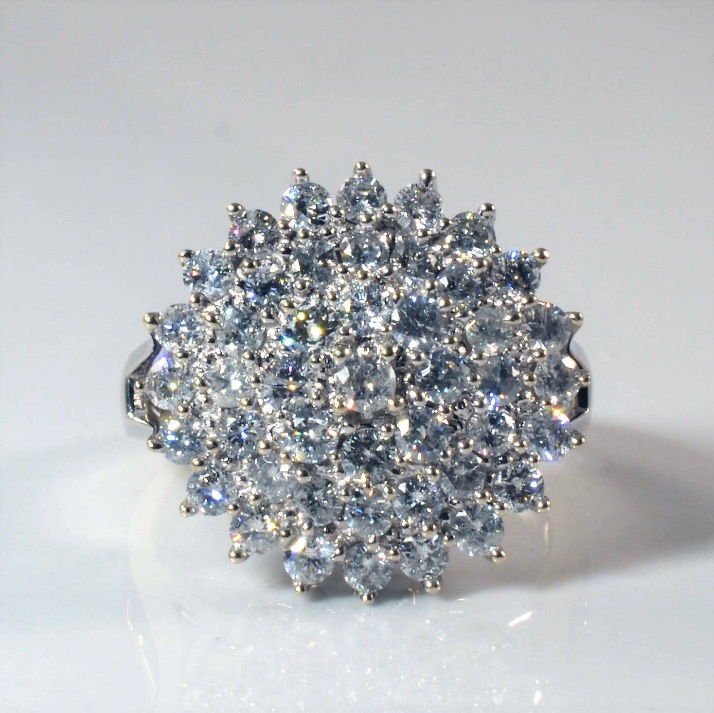 Diamond Cluster Cocktail Ring | 1.38ctw | SZ 6 |