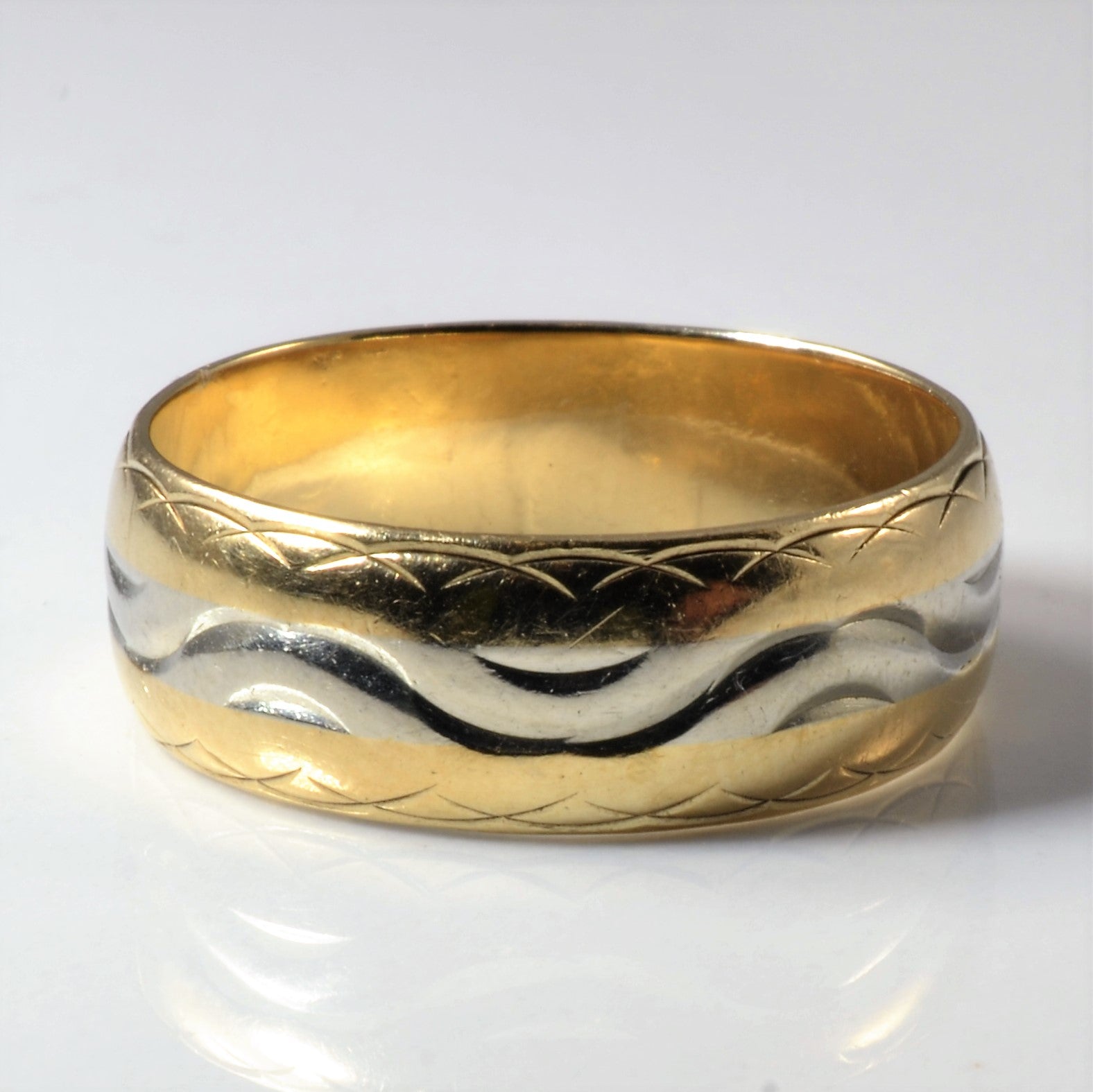 Two Tone Gold Textured Band | SZ 9.75 |