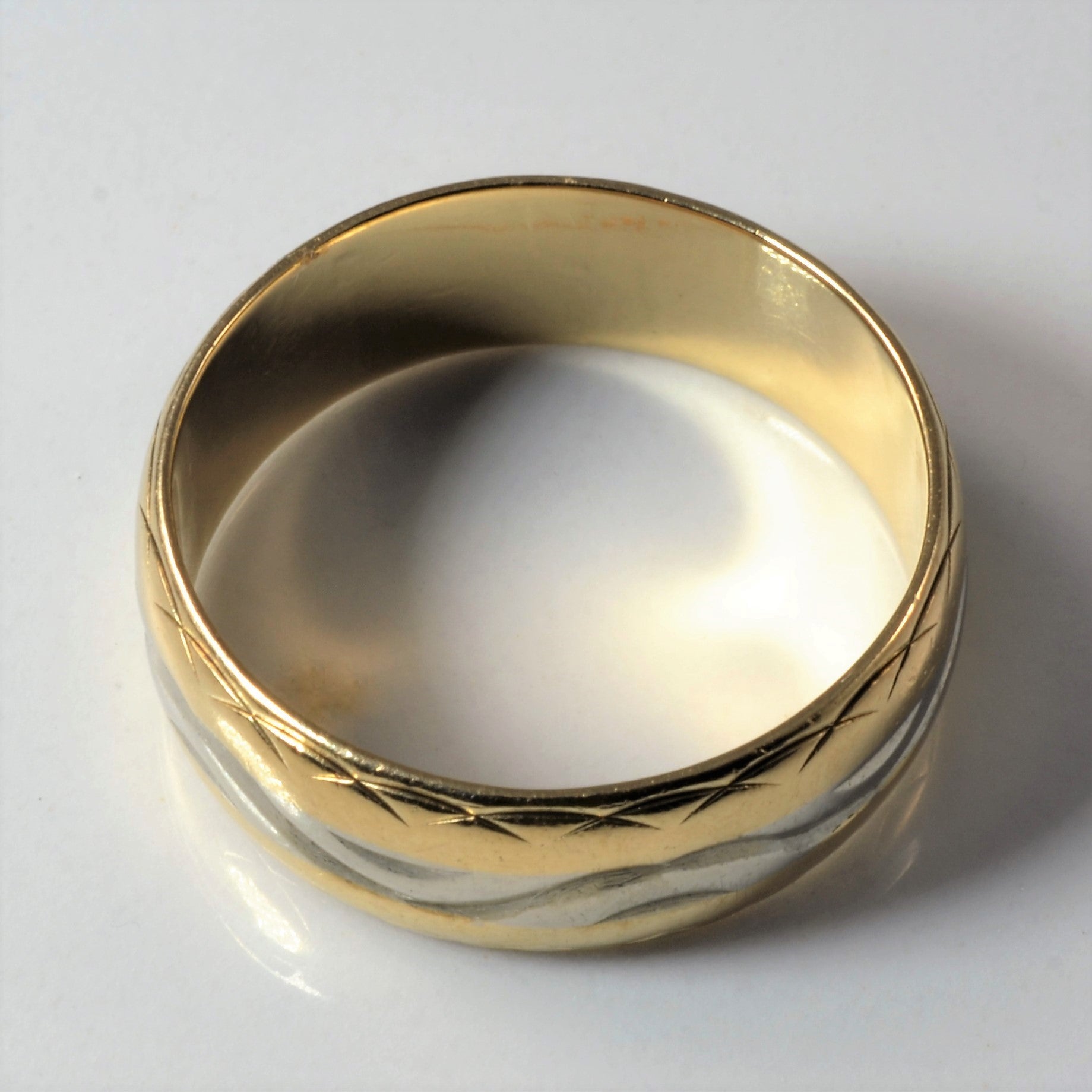 Two Tone Gold Textured Band | SZ 9.75 |