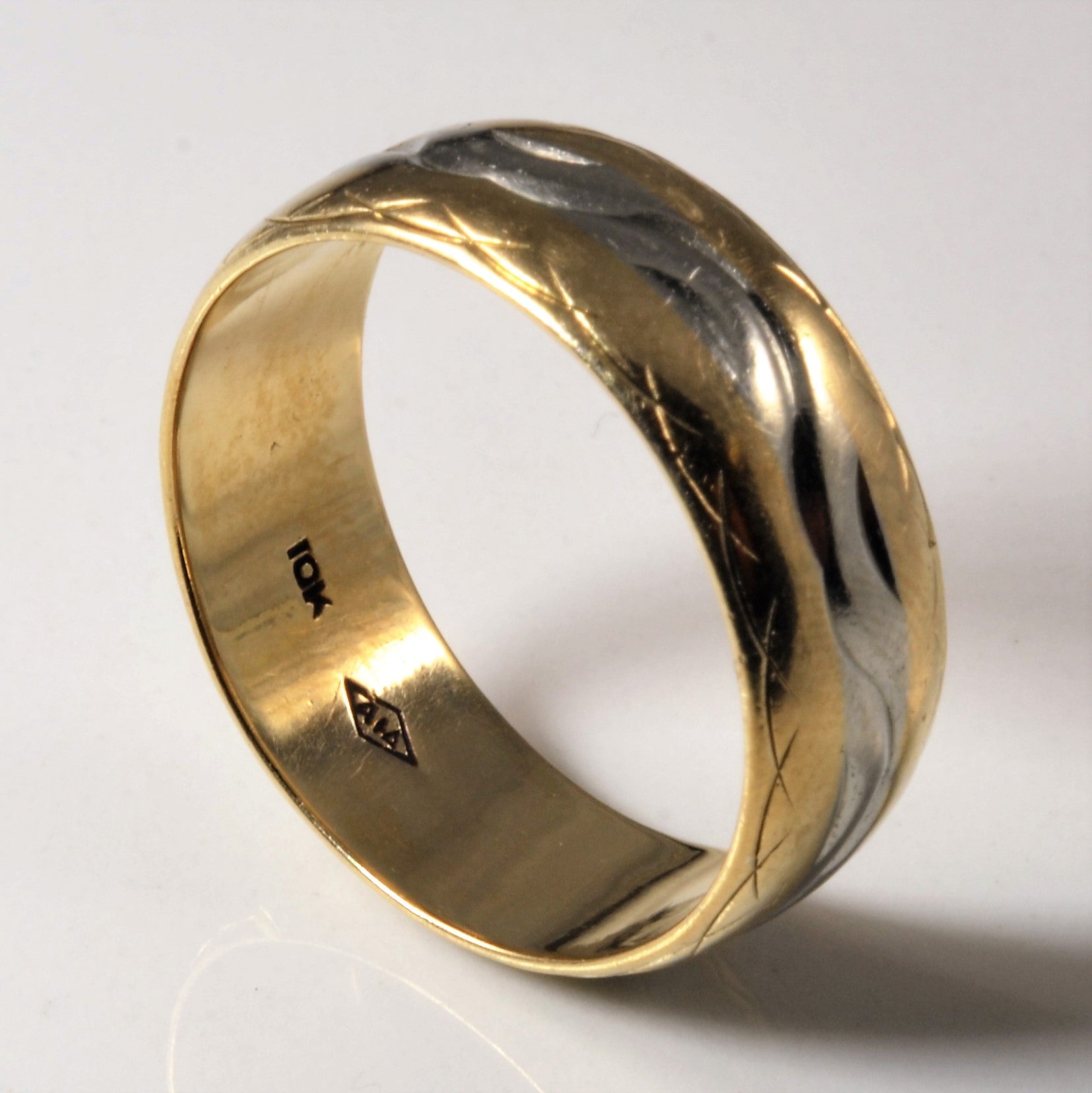 Two Tone Gold Textured Band | SZ 9.75 |