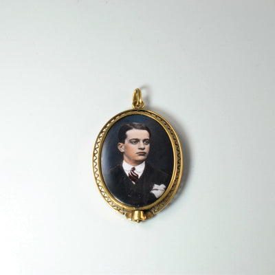 Edwardian Era Oval Portrait Pendant |