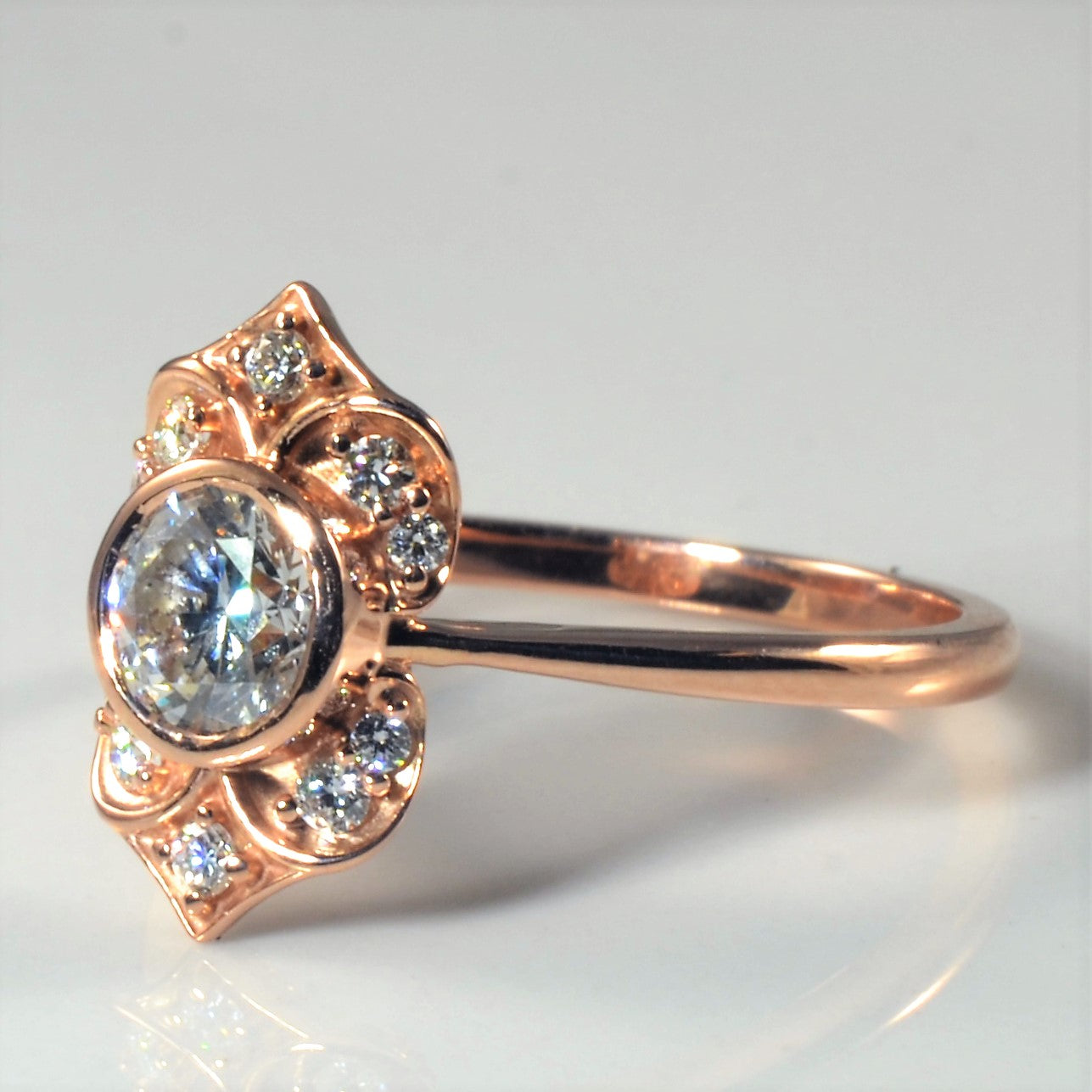 Bespoke' Bezel Set Diamond Engagement Ring | 0.93ctw | SZ 7.5 |