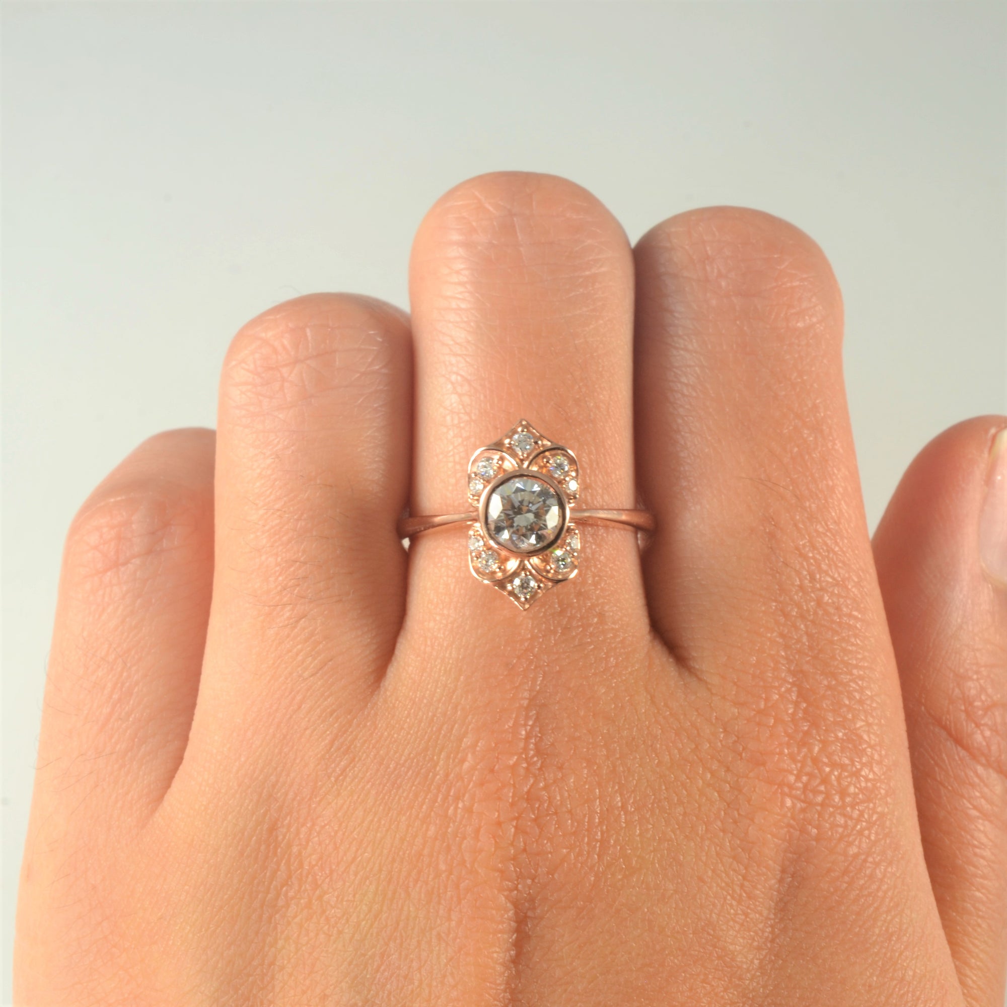 Bespoke' Bezel Set Diamond Engagement Ring | 0.93ctw | SZ 7.5 |