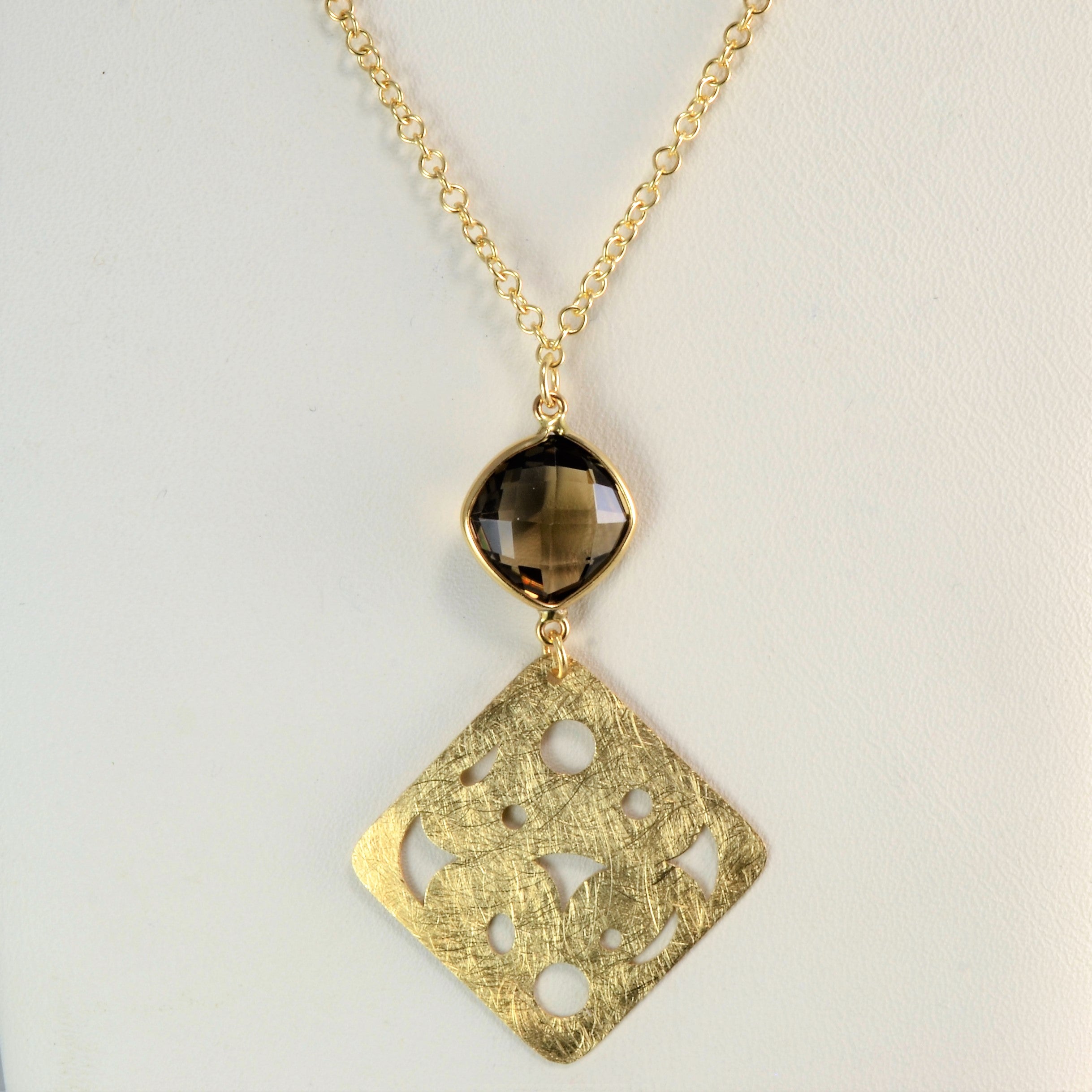 Bezel Set Quartz Necklace | 15''|