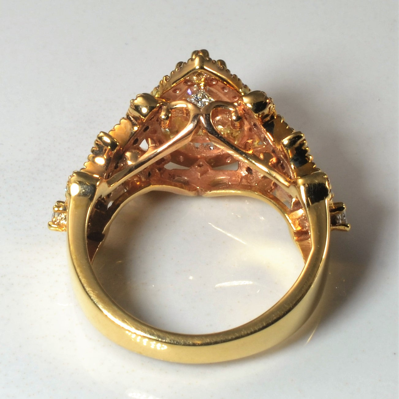 Ornate Pear Cut Diamond Engagement Ring | 1.13ctw | SZ 6 |