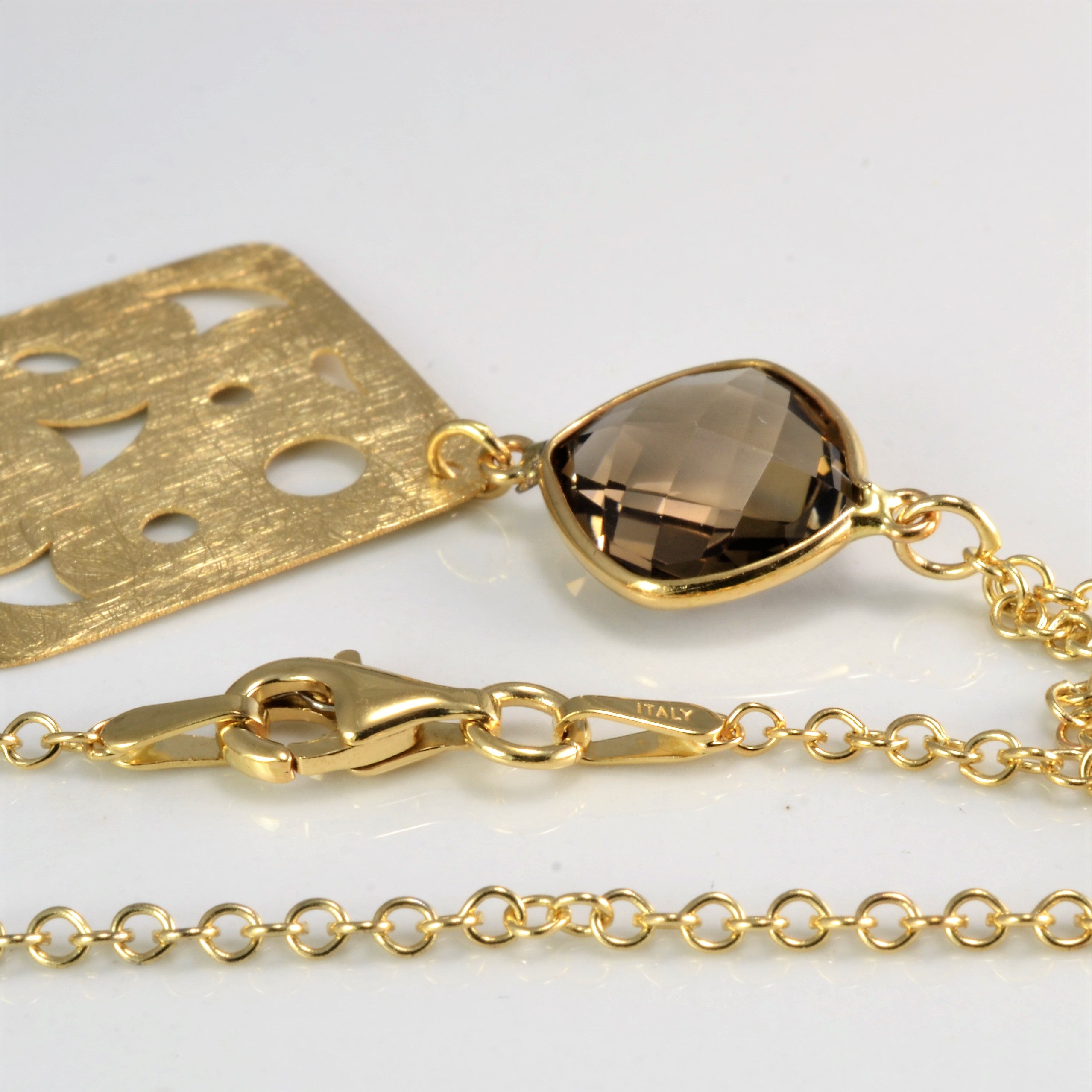 Bezel Set Quartz Necklace | 15''|