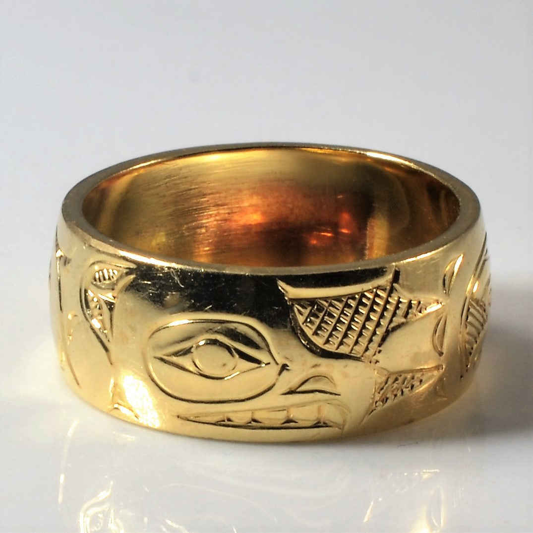 Indigenous Art Carved Ring | SZ 3.5 |