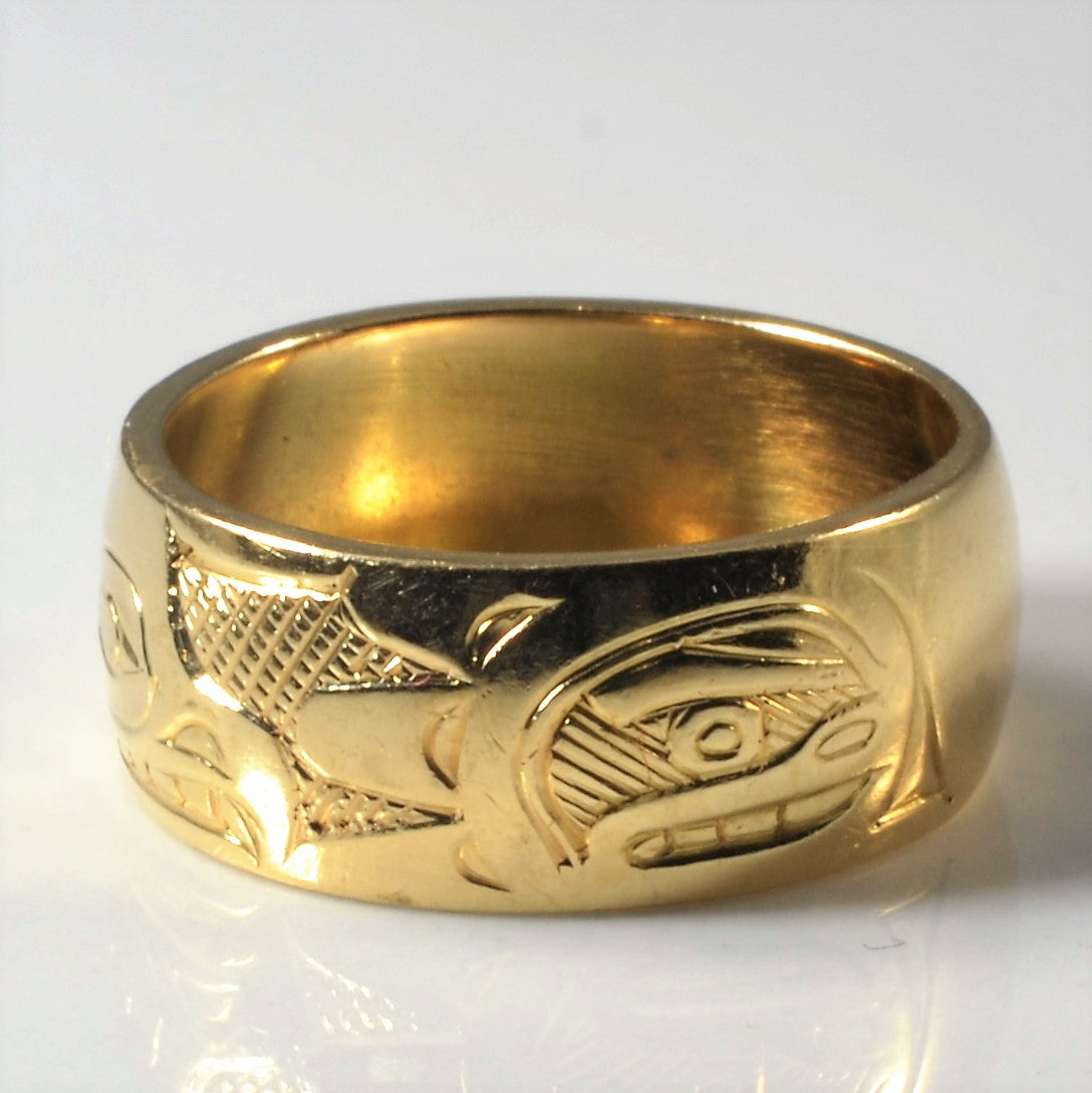 Indigenous Art Carved Ring | SZ 3.5 |