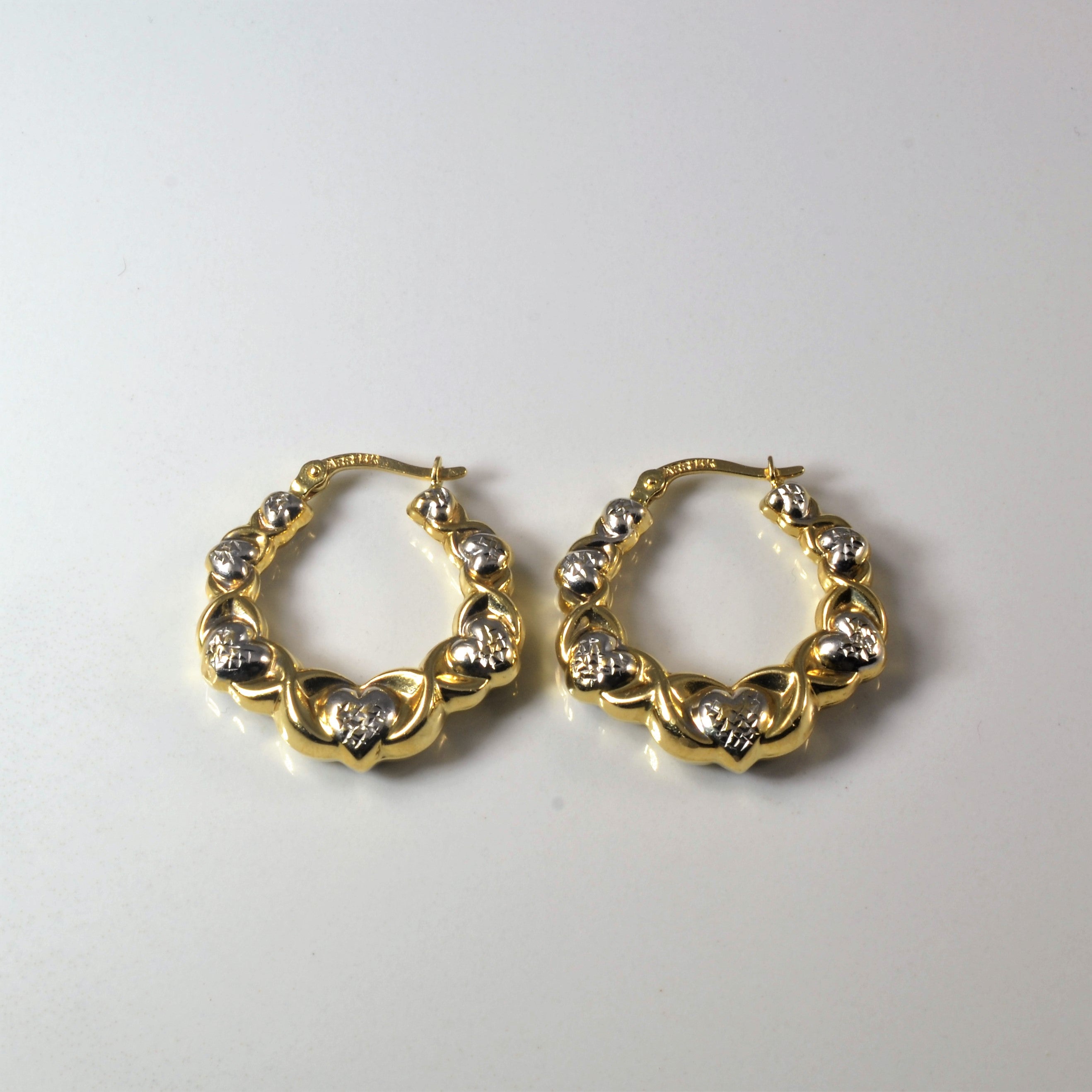Two Tone Gold Hoop Earrings |