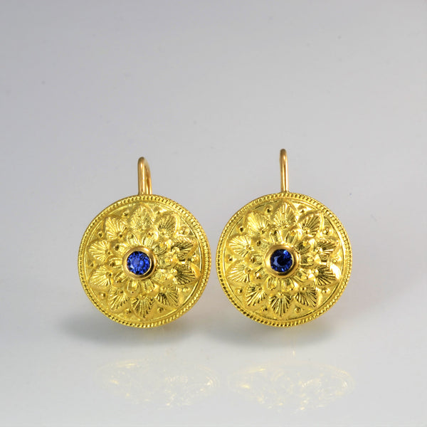 Filigree Design Sapphire Earrings