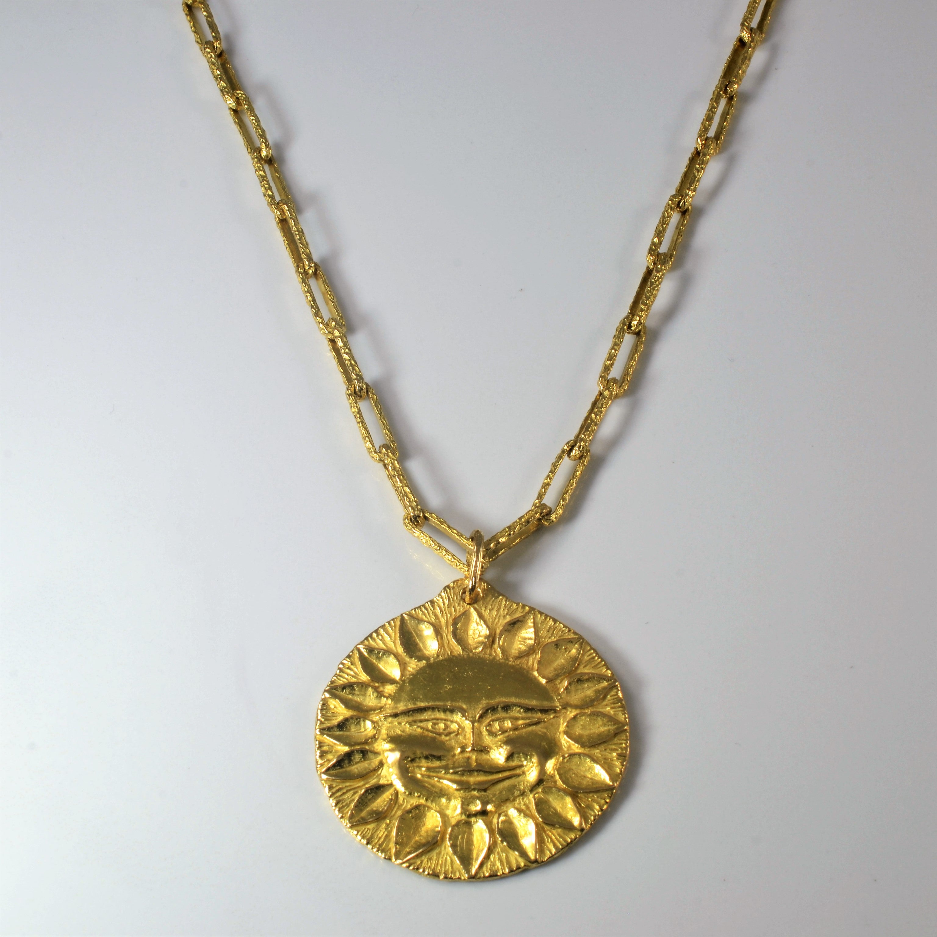 Cavelti' Yellow Gold Sun Necklace | 31" |