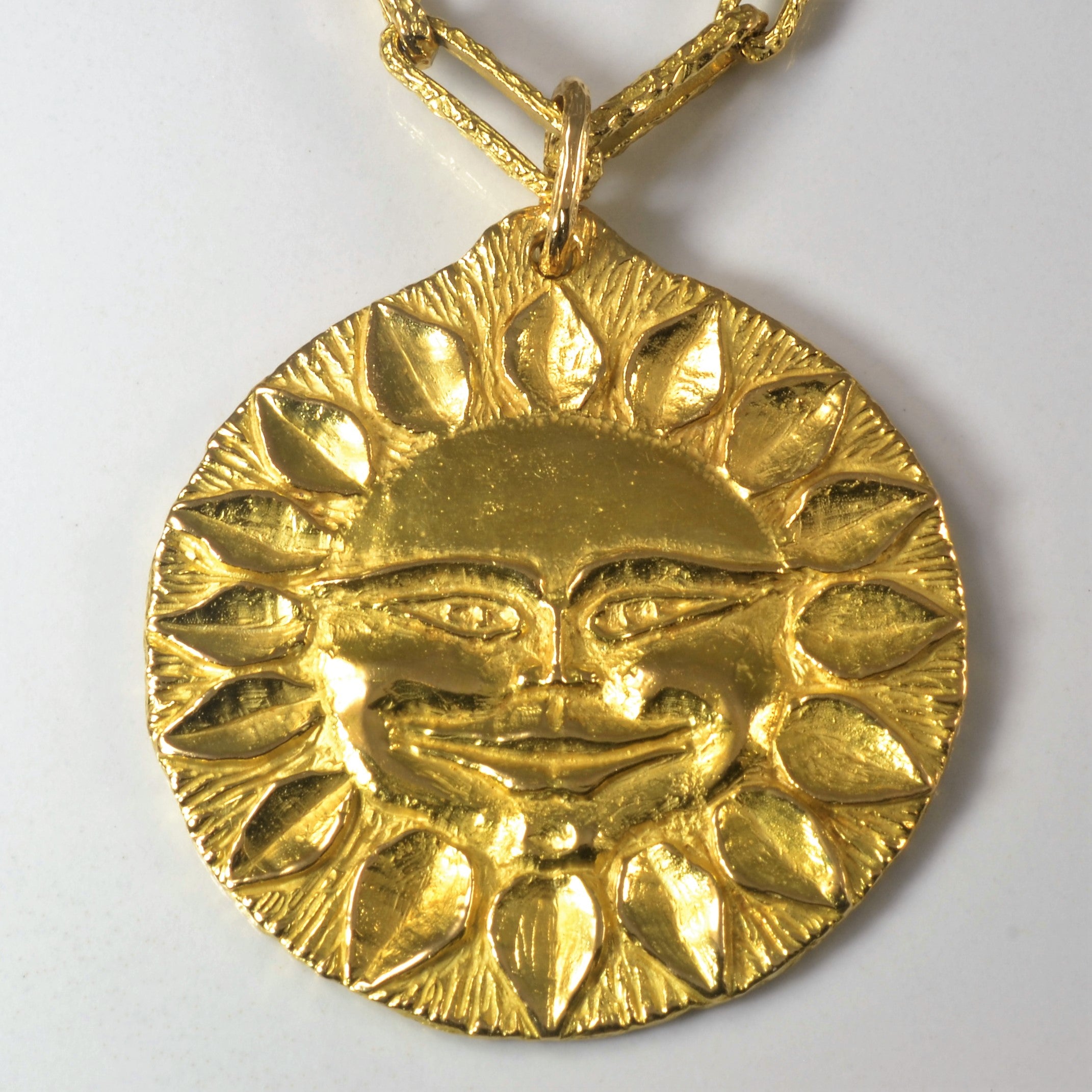 Cavelti' Yellow Gold Sun Necklace | 31" |