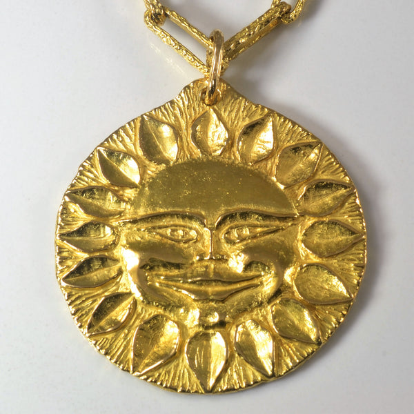 'Cavelti' Yellow Gold Sun Necklace | 31