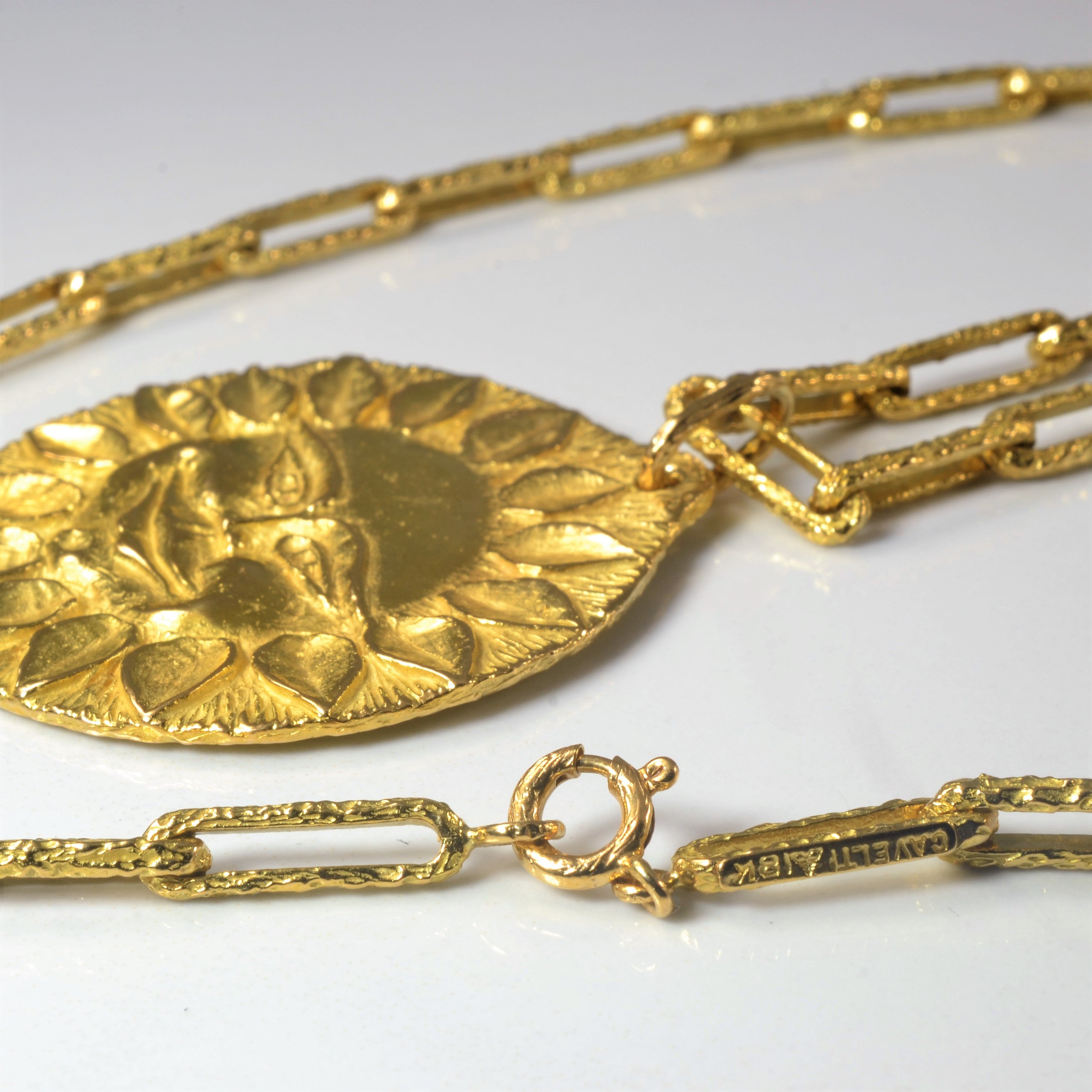 Cavelti' Yellow Gold Sun Necklace | 31" |