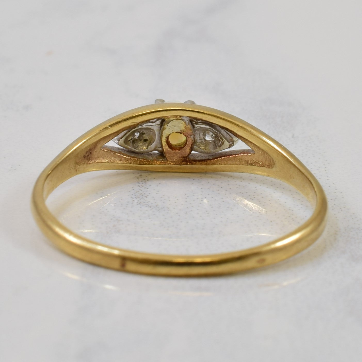 Opal & Diamond Split Shank Ring | 0.12ct, 0.02ctw | SZ 8.5 |