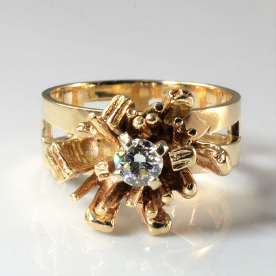 Custom Old European Cut Diamond Abstract Ring | 0.20ct | SZ 5.5 |