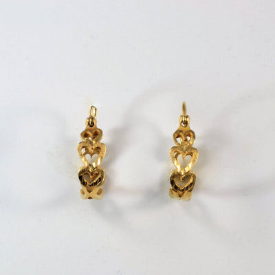 Heart Hoop Gold Earrings |