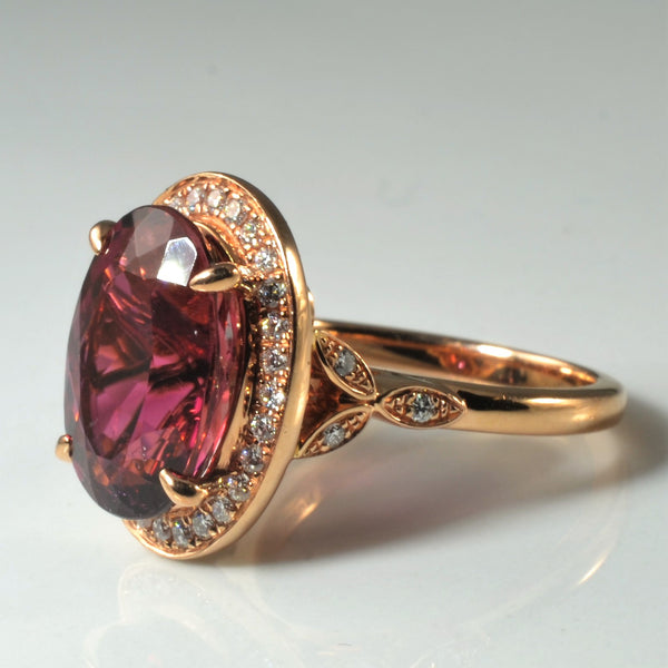 'Noam Carver' Rubellite Tourmaline & Diamond Engagement Ring | 6.17ct | 0.36ctw | SZ 6.5 |