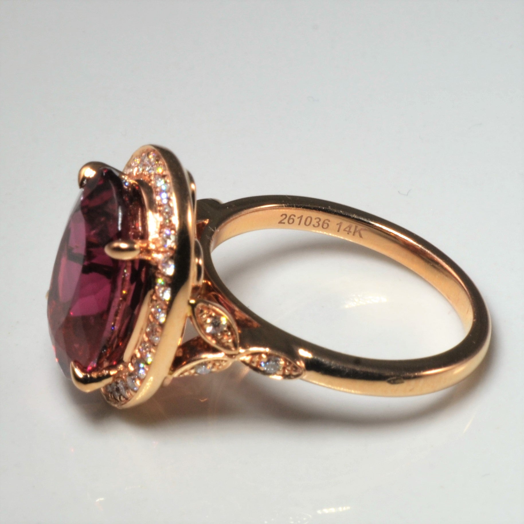 Noam Carver' Rubellite Tourmaline & Diamond Engagement Ring | 6.17ct | 0.36ctw | SZ 6.5 |