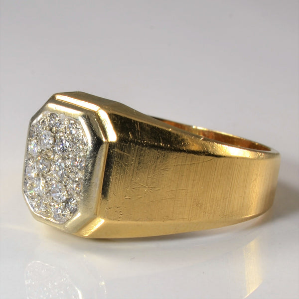 Diamond Cluster Signet Style Ring | 0.42ctw | SZ 11.75 |