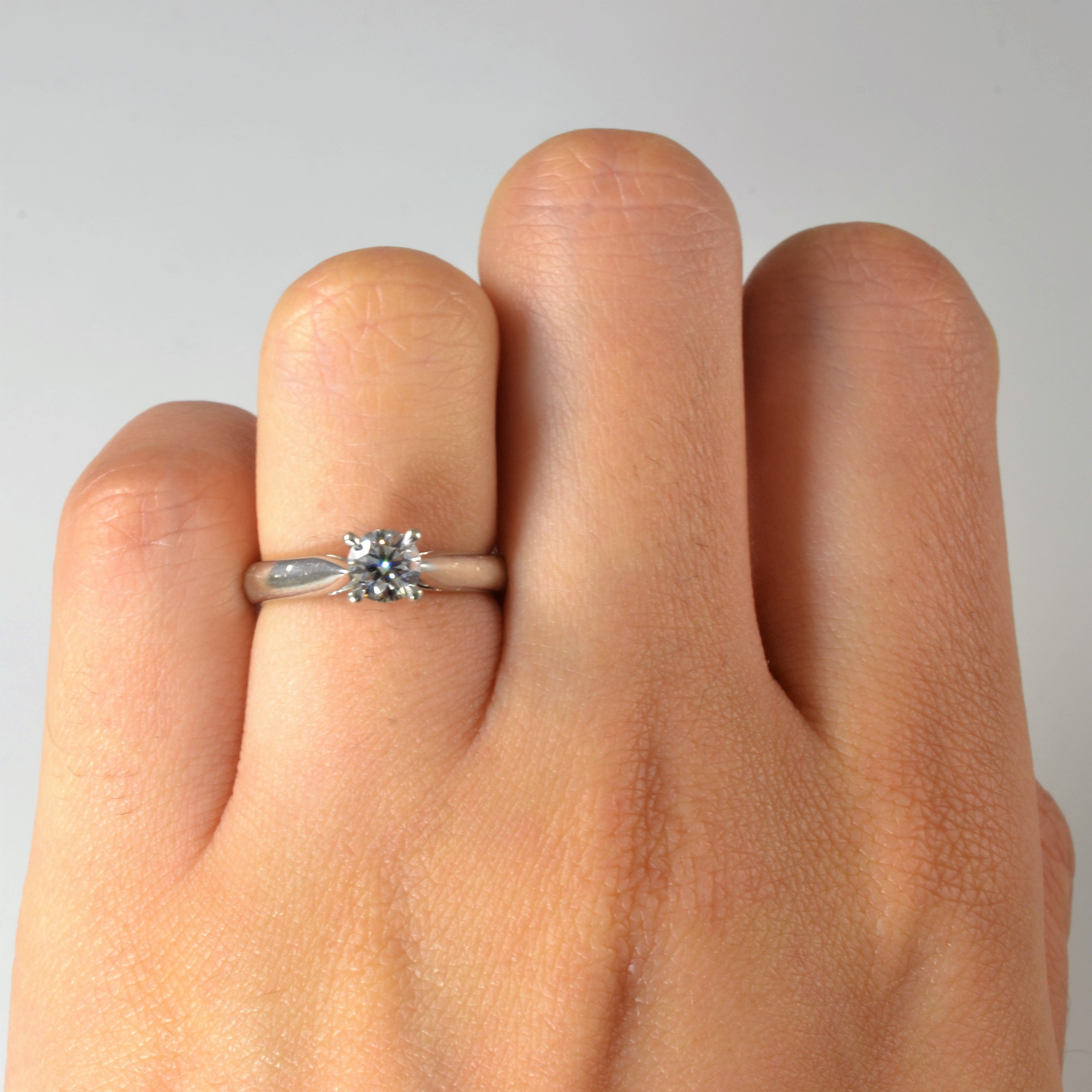 GIA Certified Diamond Solitaire Engagement Ring | 0.40ct SI2 F Ex | SZ 4 |