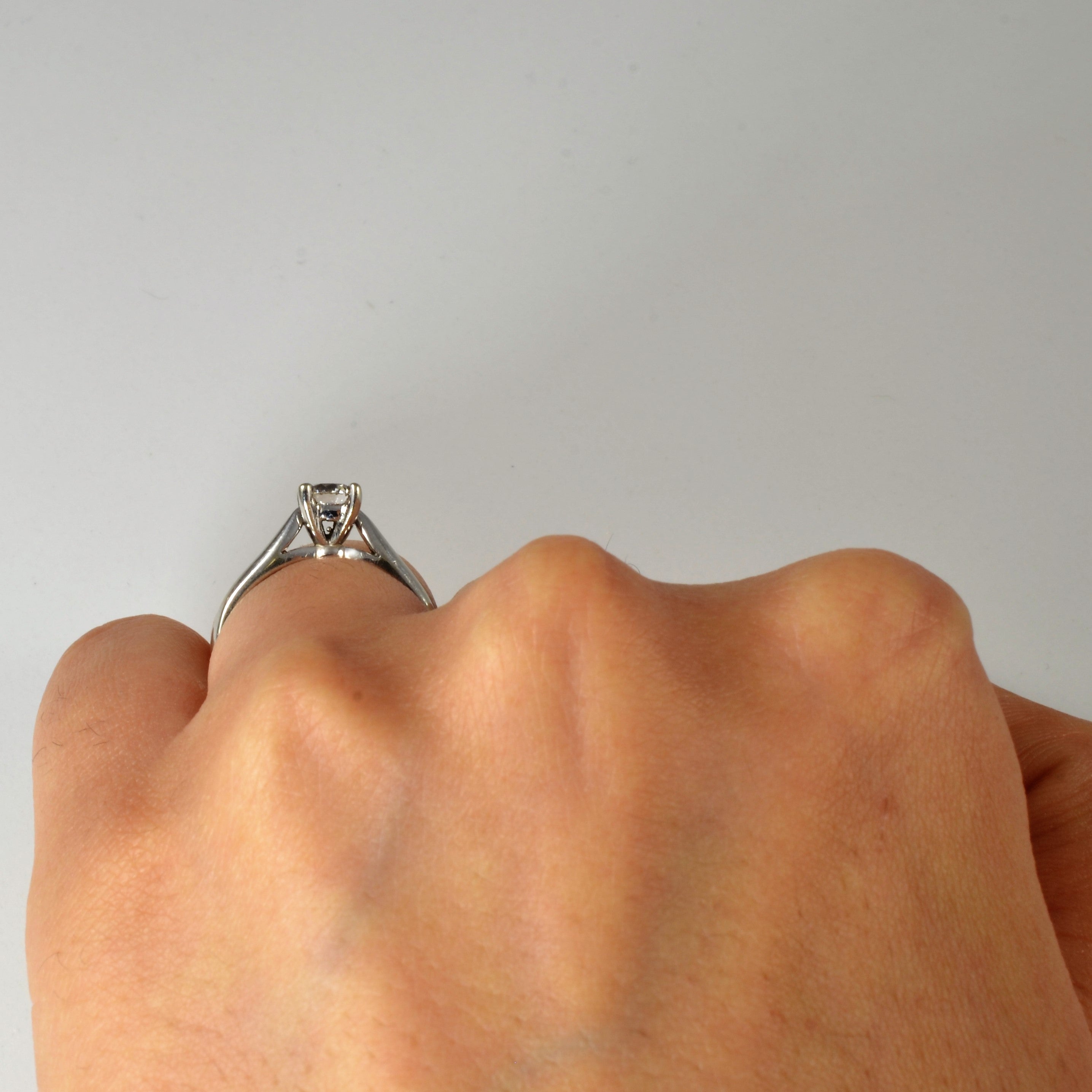 GIA Certified Diamond Solitaire Engagement Ring | 0.40ct SI2 F Ex | SZ 4 |