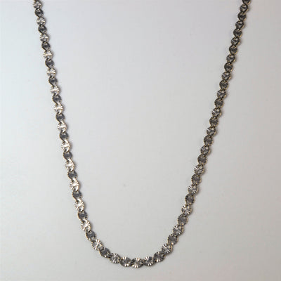 14k White Gold Diamond Cut Anchor Chain | 18