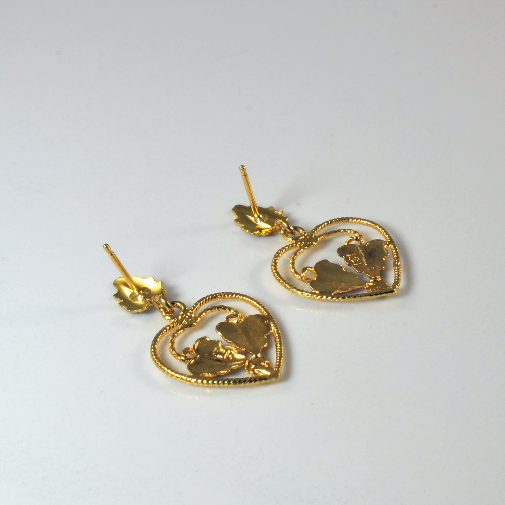 Heart & Vine Milgrain Drop Earrings |